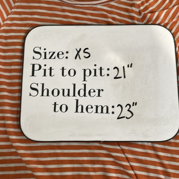 We The Free Women’s Burnout Tee XS Orange White Stripe Wide Neck Boho - Picture 7 of 7